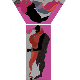 Dessins en aveugle à partir des photos des couples.Réalisation sur palette graphique Impression jets d'encresFormat A 2   12 - 2022